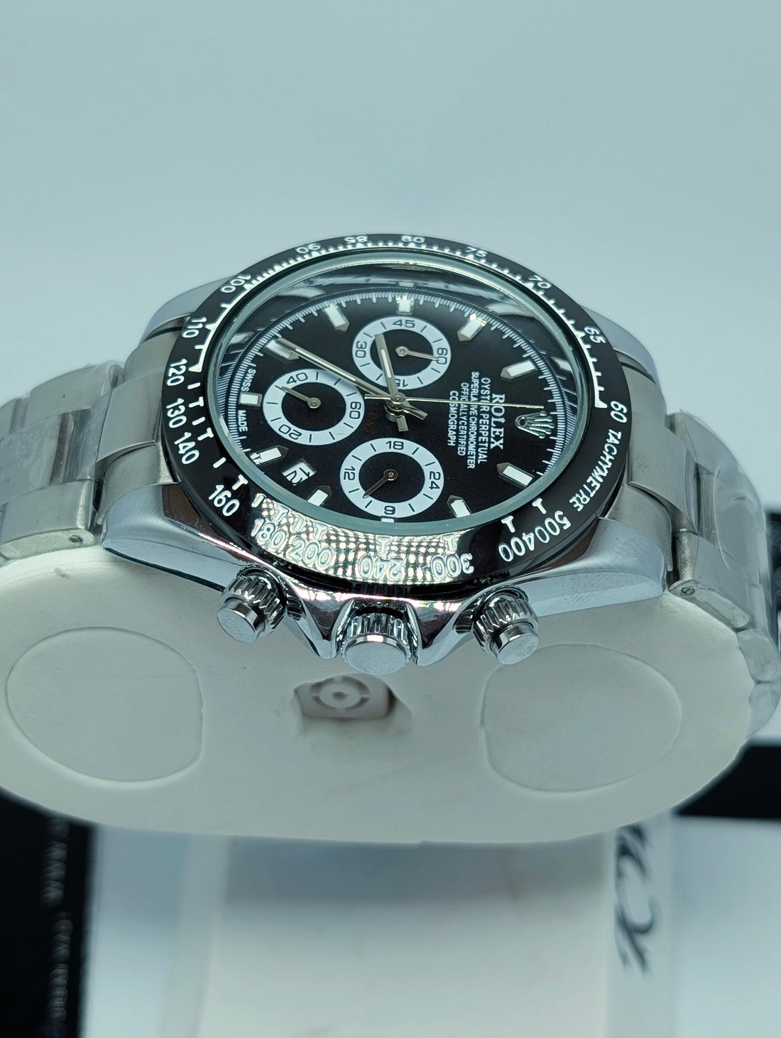 ROLX Daytona Chronometer - Black Silver